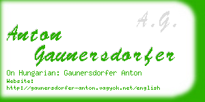 anton gaunersdorfer business card